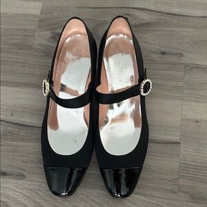 J. Crew Black Mary Jane Flats with Glossy Toe